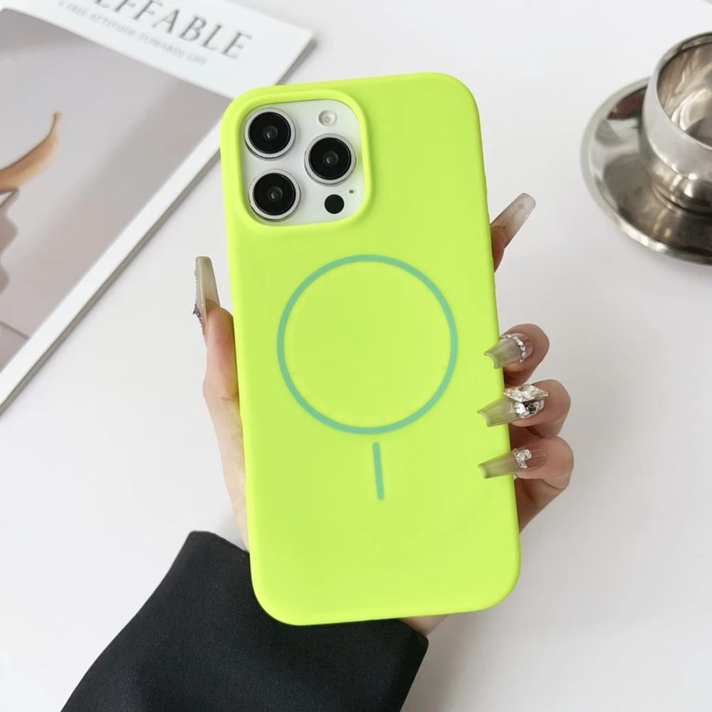 TMG-14.jpg Fluorescent Green Magnetic Liquid Silicone Phone Case - Image 1