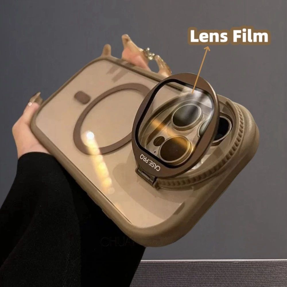 TMG-15.jpg Gold Round Bracket Magnetic Phone Case - Image 1