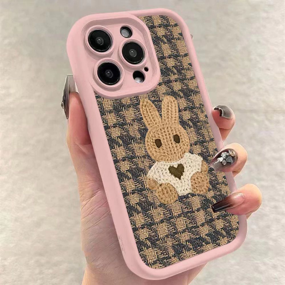 TMG-28.jpg Pink Rabbit Pattern Sweater Phone Case - Image 1