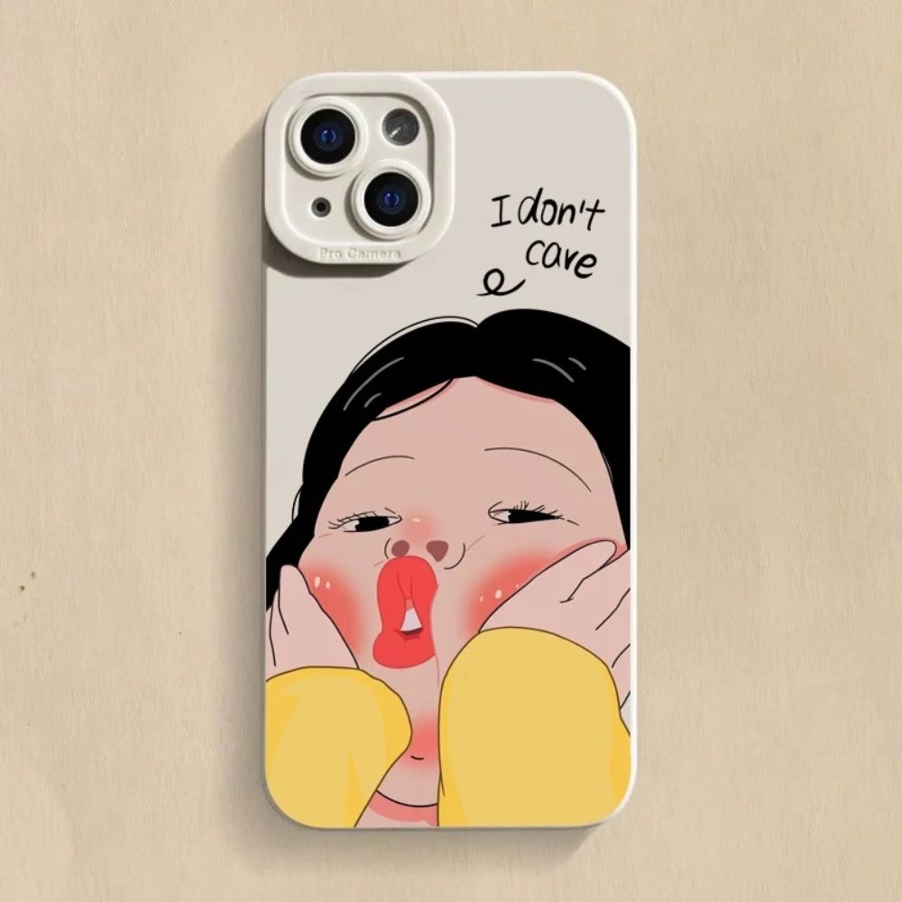 TMG-32.jpg Matte I Dont Care Shockproof Soft Silicone Phone Case - Image 1