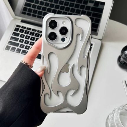 3D Flame Pattern Hollow Slim Phone Case