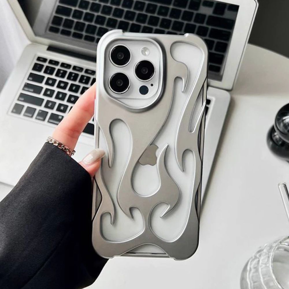 TMG-33.jpg 3D Flame Pattern Hollow Slim Phone Case - Image 1