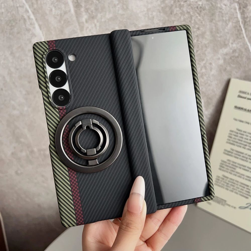 TMG-43.jpg Black Carbon Fibre Texture Magnetic Silicone Phone Case - Image 1