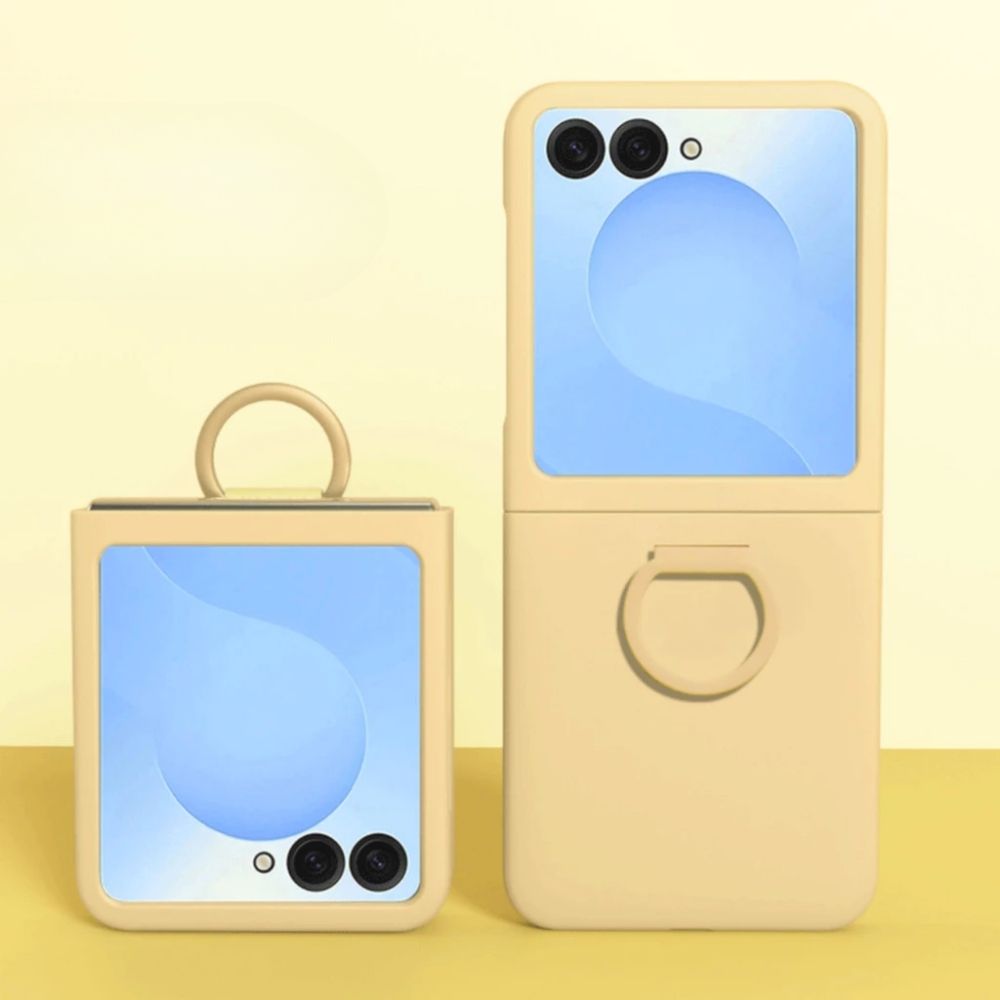 TMG-53.jpg Yellow Minimalistic Deluxe Plain Ring Holder Phone Case - Image 1