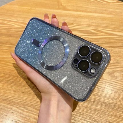 Navy Blue Blink Plating Shockproof MagSafe Phone Case