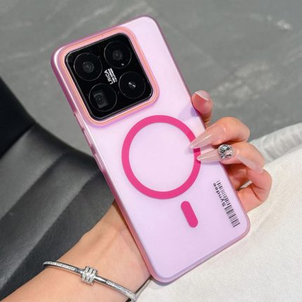 Pink Translucent Matte Magnetic Phone Case