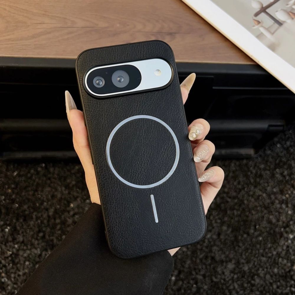 TMG-87.jpg Black Premium Vintage Leather Anti-shock Suction Phone Case - Image 1