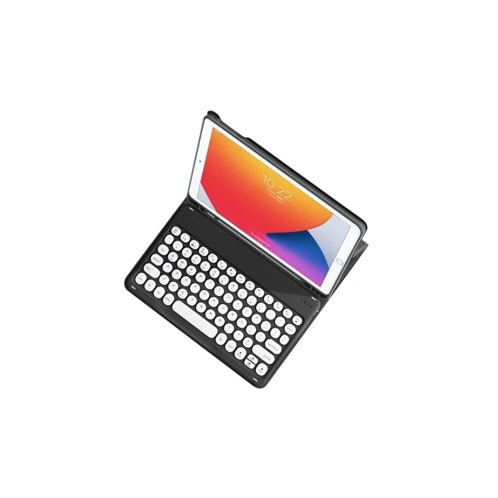 TMG5-20.jpg Black Built-in Pen Slot Round Keyboard Key Leather Case Bluetooth Keyboard & Mouse - Image 1