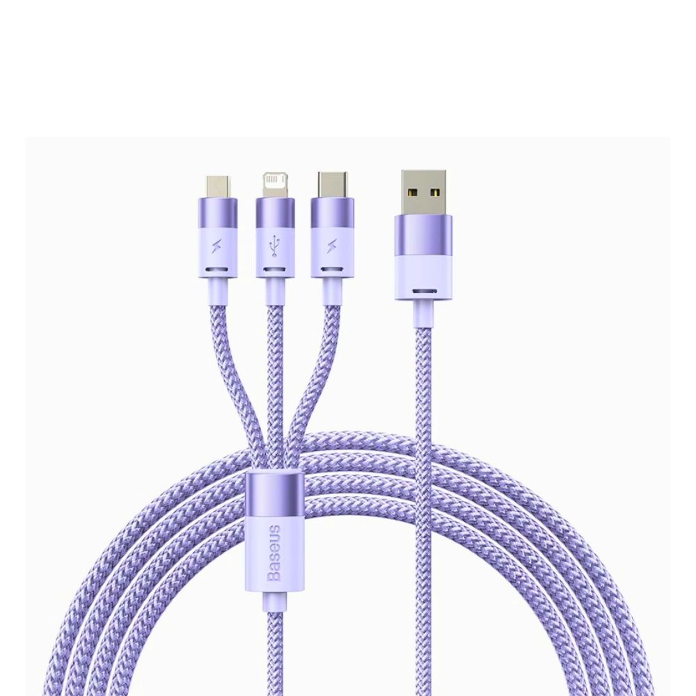 TMG5-39.jpg White 3 in 1 USB Micro USB C Type C Charging Data Cable - Image 1