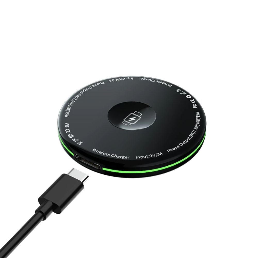 TMG5-45.jpg Black 3-in-1 Magnetic Wireless Charger - 15W Fast Charging Pad - Image 1